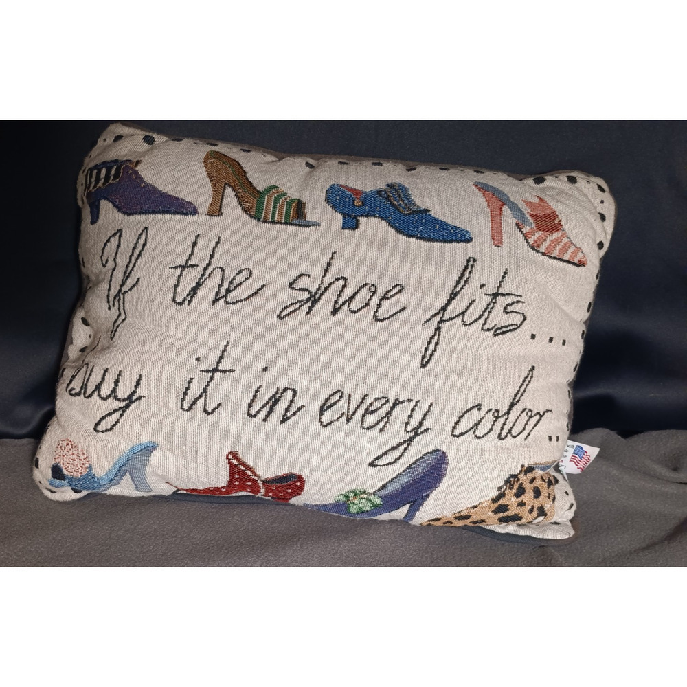 Riverdale Decorative Throw Pillow “If the Shoe Fits Buy It in Every Color” 16x12